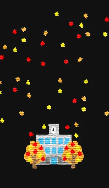 [LINE着せ替え] 秋の学校 黒色の画像1