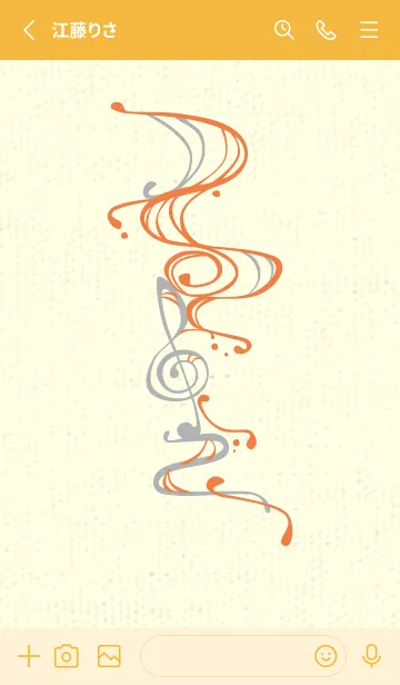 [LINE着せ替え] 和音 流水-音楽記号  Tangerine orangeの画像2