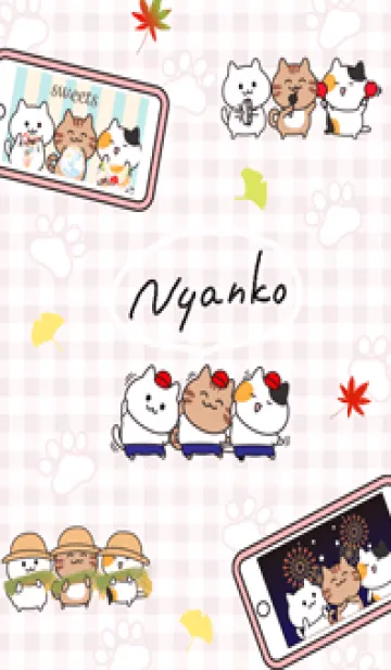 [LINE着せ替え] pink♡にゃんこ04_1の画像1