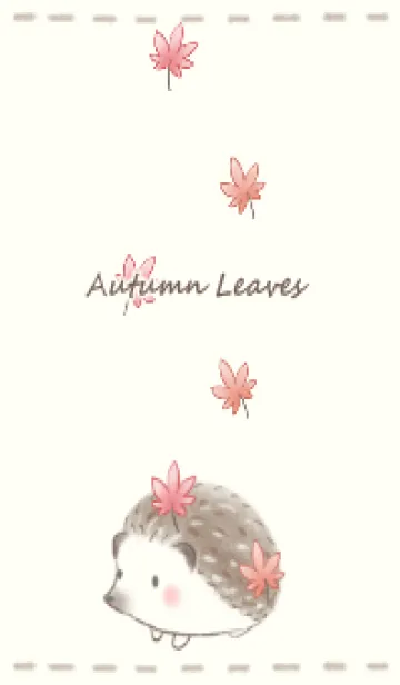 [LINE着せ替え] ハリネズミともみじ -ブラウン-の画像1