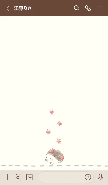 [LINE着せ替え] ハリネズミともみじ -ブラウン-の画像2