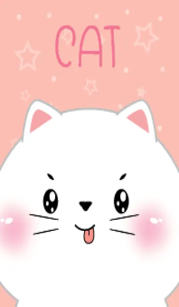 [LINE着せ替え] Simple Cute Face White Cat (JP)の画像1