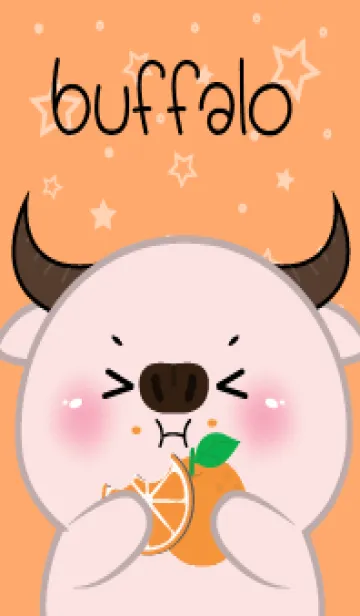 [LINE着せ替え] Pink Buffalo Love Orange  (JP)の画像1