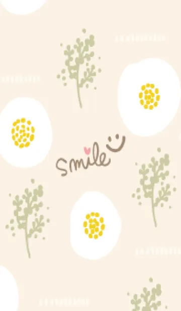 [LINE着せ替え] まん丸お花とミモザ8の画像1