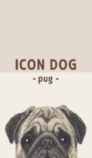 [LINE着せ替え] ICON DOG - パグ - BROWN/06の画像1