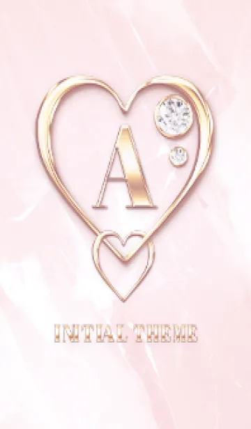 [LINE着せ替え] 【 A 】 Heart Charm & Initial - PBの画像1