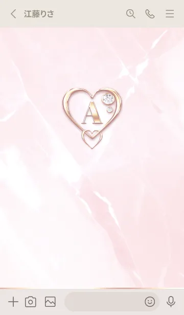 [LINE着せ替え] 【 A 】 Heart Charm & Initial - PBの画像2