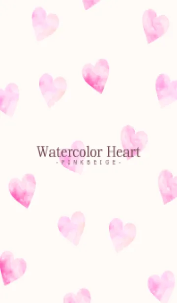 [LINE着せ替え] WatercolorHeart PINKBEIGE 9の画像1