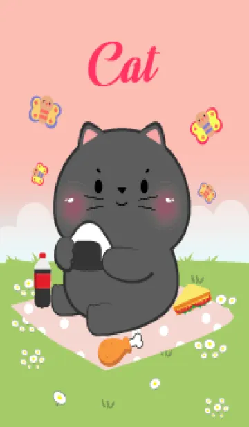 [LINE着せ替え] Black Cat Love Picnic Theme (JP)の画像1