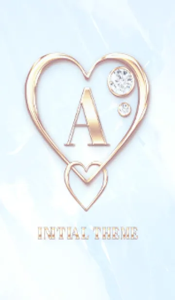 [LINE着せ替え] 【 A 】 Heart Charm & Initial - Blue 1の画像1