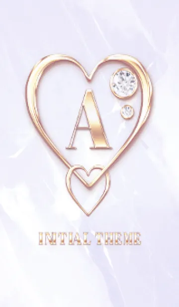 [LINE着せ替え] 【 A 】 Heart Charm & Initial - Purple 1の画像1