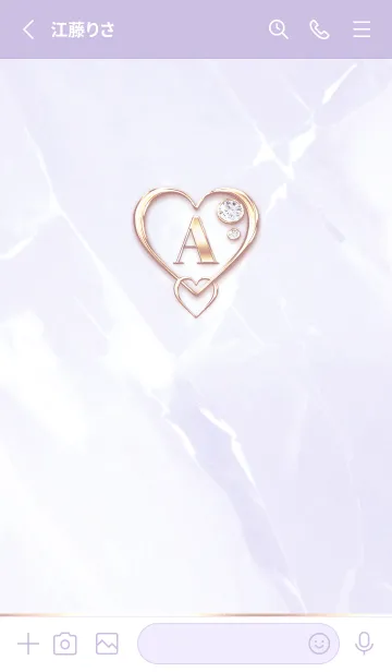 [LINE着せ替え] 【 A 】 Heart Charm & Initial - Purple 1の画像2