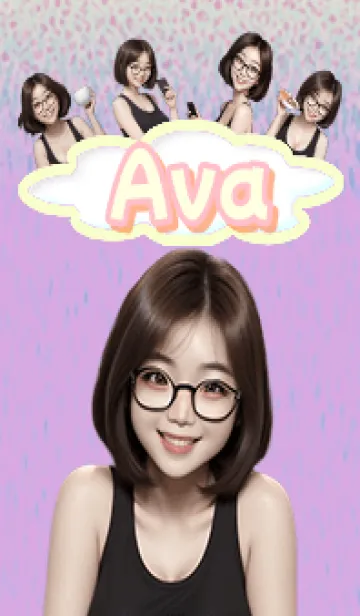 [LINE着せ替え] Ava attractive girl purple03の画像1