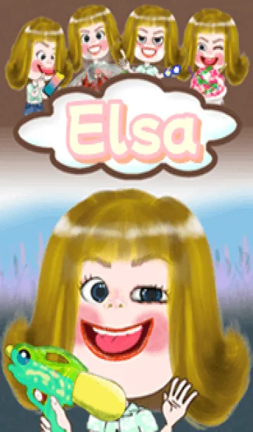 [LINE着せ替え] Elsa little girl brown04の画像1
