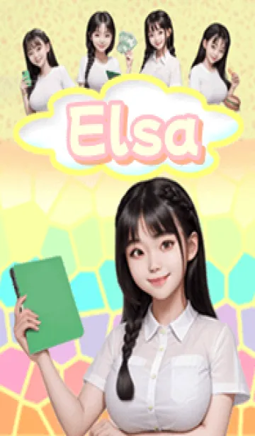 [LINE着せ替え] Elsa beautiful girl student yellow05の画像1