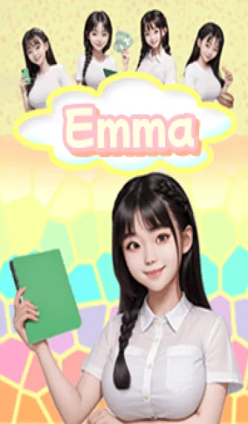 [LINE着せ替え] Emma beautiful girl student yellow05の画像1