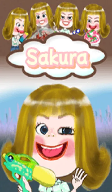 [LINE着せ替え] Sakura little girl brown04の画像1