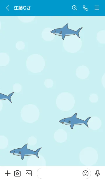 [LINE着せ替え] サメ たくさん14の画像2