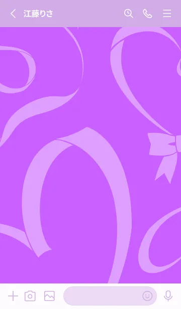 [LINE着せ替え] 推し色★リボン(紫)の画像2