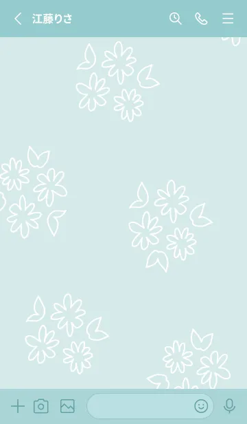 [LINE着せ替え] 白い線の丸い花19の画像2