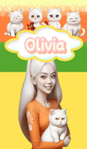 [LINE着せ替え] Olivia and her cat GYO02の画像1