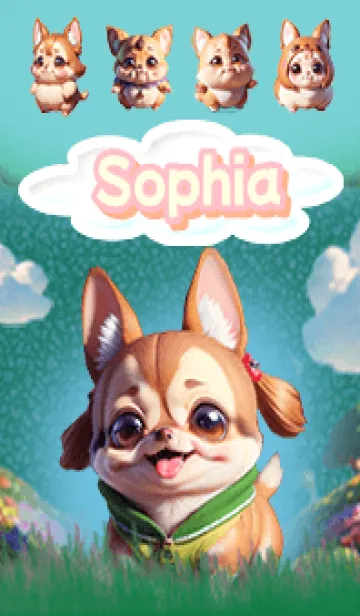 [LINE着せ替え] Sophia Chihuahua Beige04の画像1