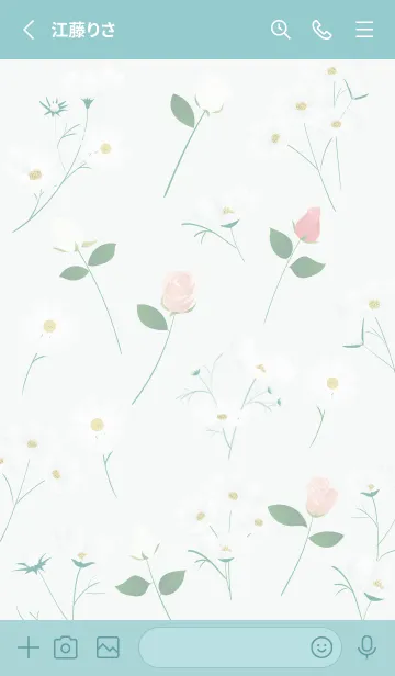 [LINE着せ替え] bluegreen♡薔薇とコスモス06_1の画像2