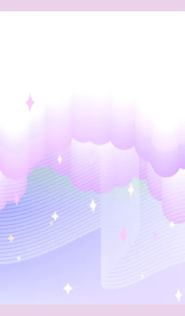 [LINE着せ替え] 冬の空とオーロラ 薄い紫の画像1