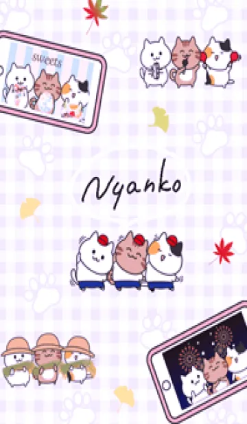 [LINE着せ替え] purple♡にゃんこ05_1の画像1