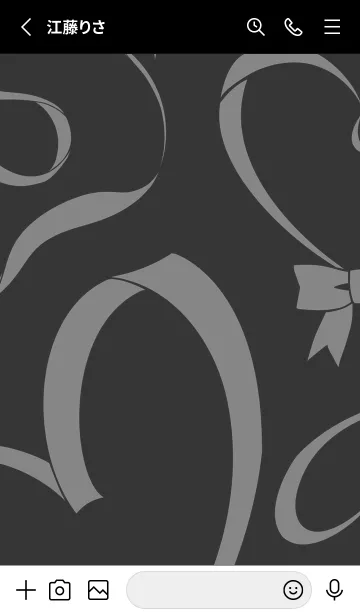 [LINE着せ替え] 推し色★リボン(黒)の画像2