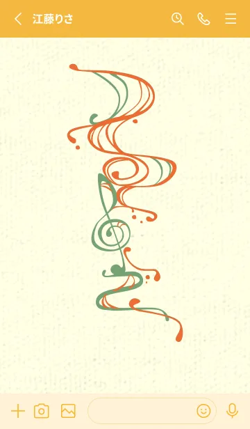 [LINE着せ替え] 和音 流水-音楽記号  キャロットオレンジの画像2