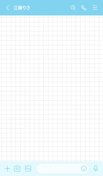[LINE着せ替え] 方眼紙の着せかえ/黒線/ライトブルーの画像2