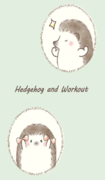 [LINE着せ替え] ハリネズミと筋トレ -グリーン-の画像1
