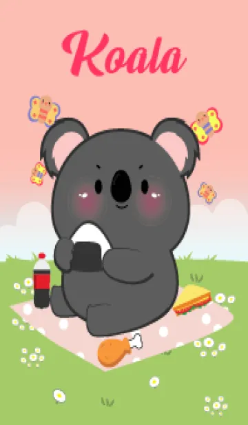 [LINE着せ替え] Black Koala Love Picnic Theme (JP)の画像1