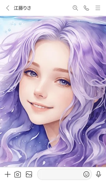 [LINE着せ替え] 水彩画の美少女 12の画像2