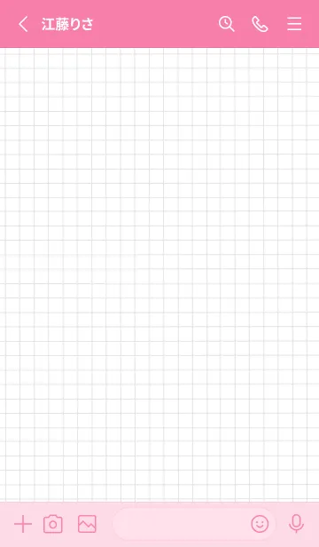 [LINE着せ替え] 方眼紙の着せかえ/黒線/ショッキングピンクの画像2