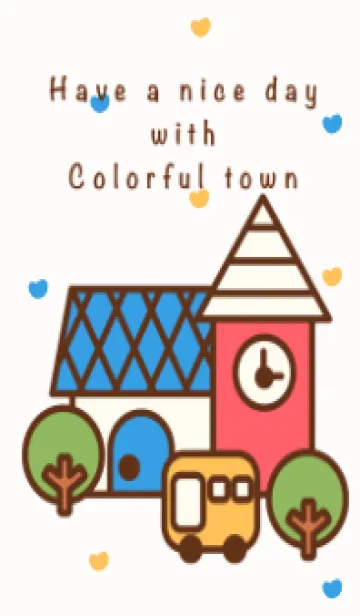 [LINE着せ替え] Happy colorful townの画像1