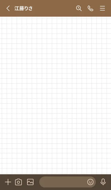 [LINE着せ替え] 方眼紙の着せかえ/黒線/ブラウンの画像2