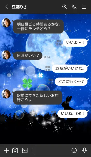 [LINE着せ替え] 全運気が上がる満月とうさぎの画像3