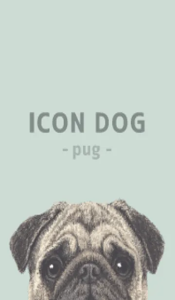 [LINE着せ替え] ICON DOG - パグ - PASTEL GR/06の画像1