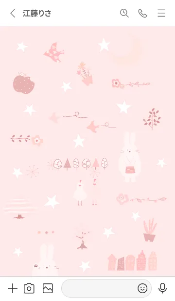 [LINE着せ替え] red♡うさぎと星14_1の画像2