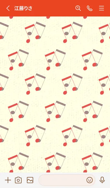 [LINE着せ替え] 2連符柄  ポピーレッドの画像2