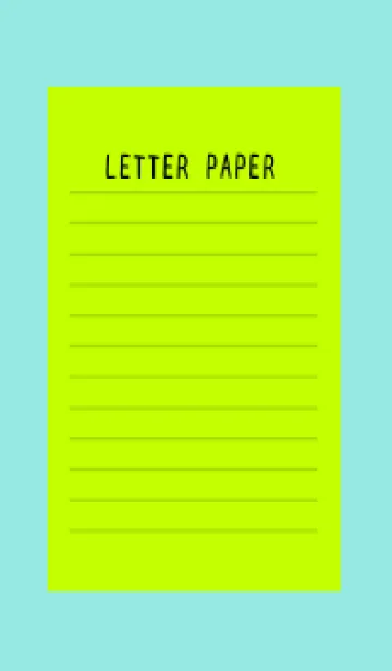 [LINE着せ替え] カラー便箋/黄緑色/ブルーグリーンの画像1