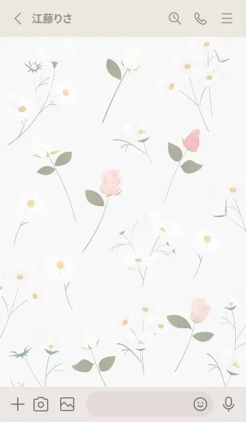 [LINE着せ替え] Greige♡薔薇とコスモス02_1の画像2