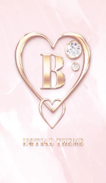 [LINE着せ替え] 【 B 】 Heart Charm & Initial - PBの画像1