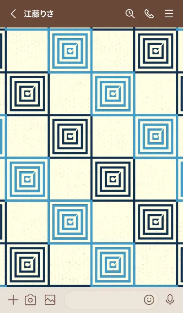 [LINE着せ替え] 和音 市松模様 音符  ヨットブルーの画像2