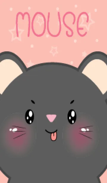 [LINE着せ替え] Simple Cute Face Black Mouse (JP)の画像1