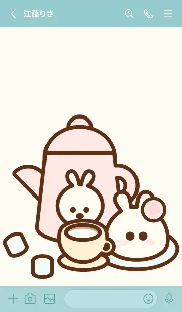 [LINE着せ替え] Pastel bunny cafe 2の画像2