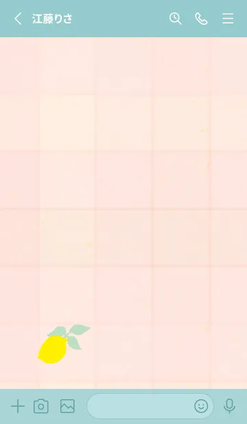 [LINE着せ替え] チェック柄 レモン5の画像2