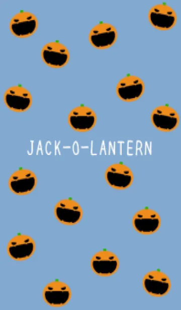 [LINE着せ替え] ジャックオランタン/くすみブルーの画像1